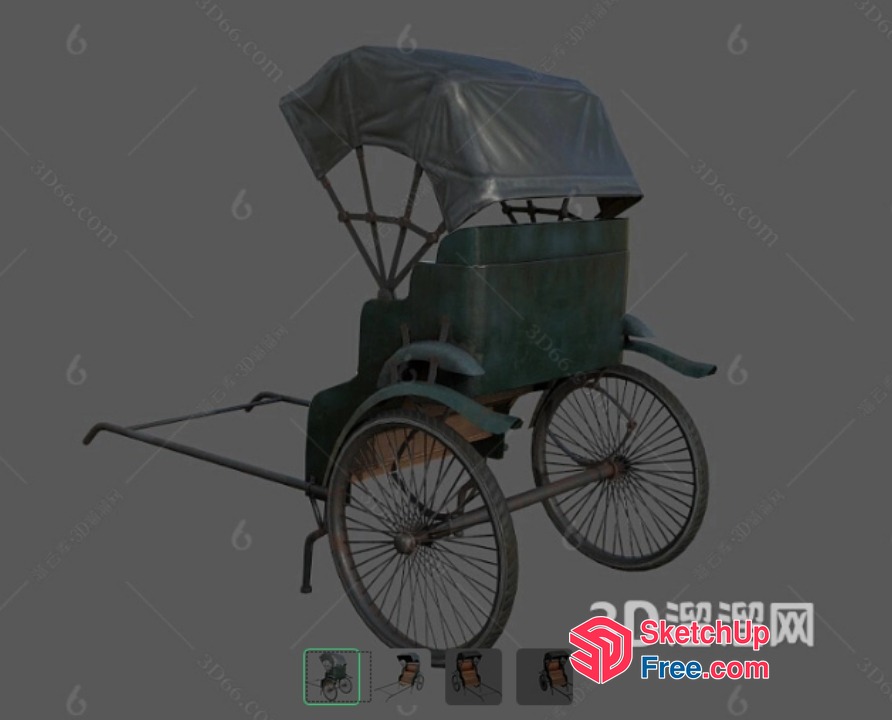 Traditional Asian Transportation Vehicle 3D SketchUp File