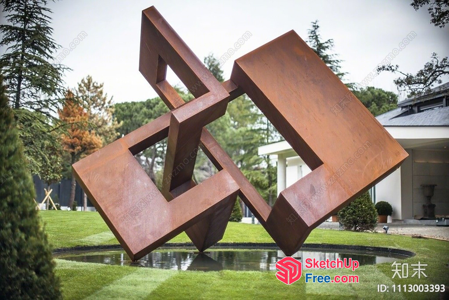 Large Geometric Outdoor Sculpture 3D SketchUp File