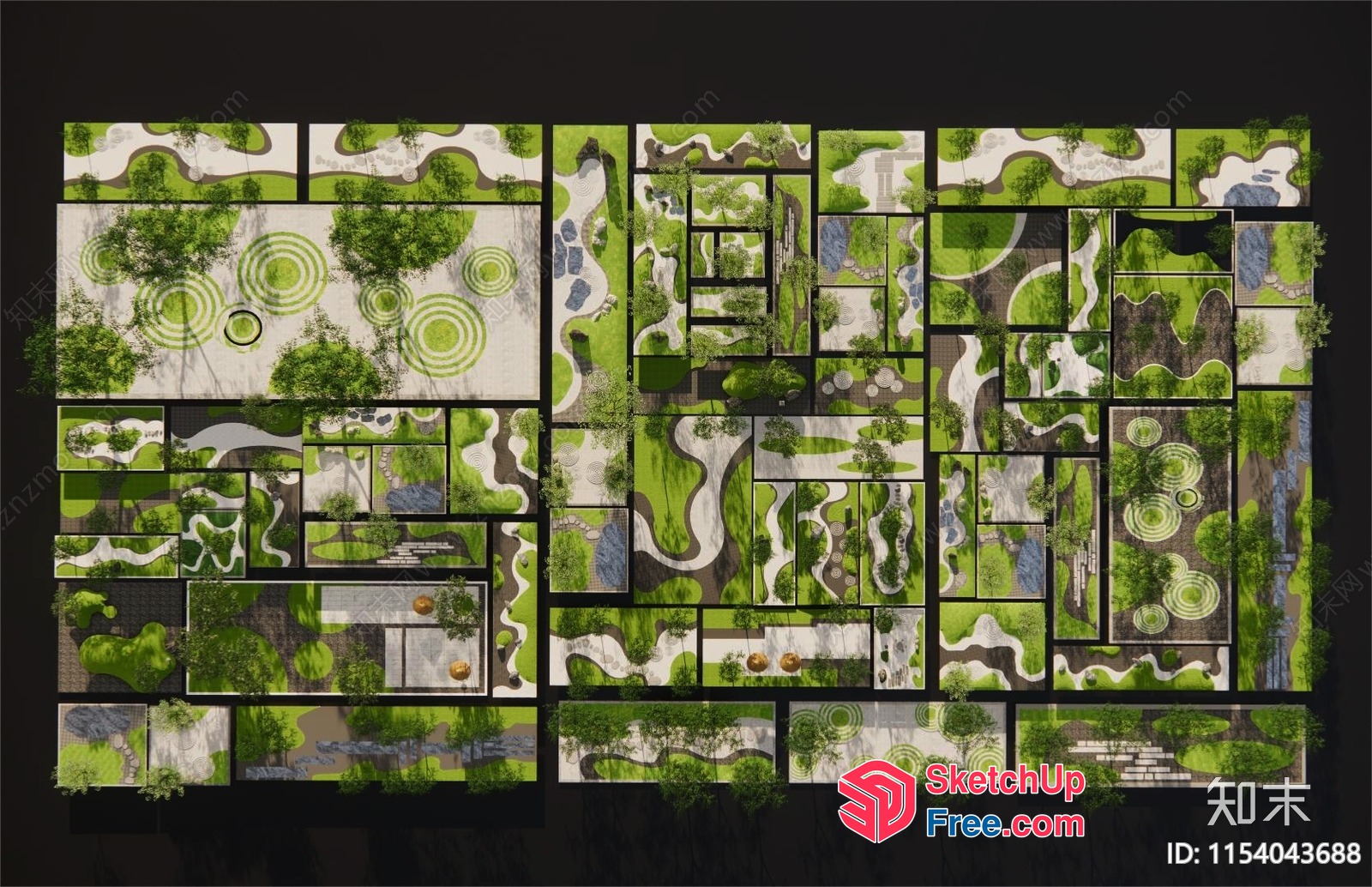 Japanese-Inspired Greenery And Water Features 3D SketchUp File
