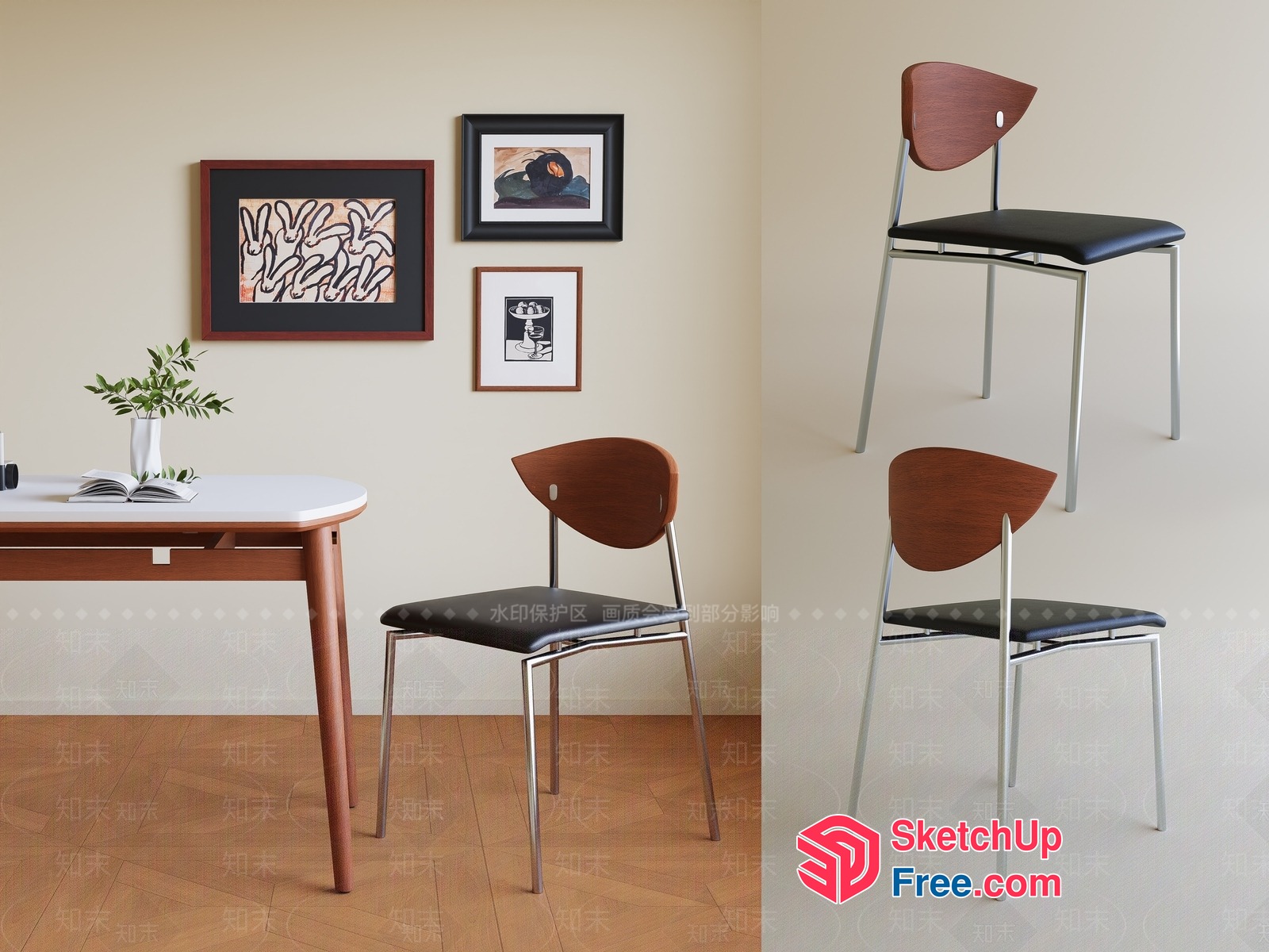 Modern Minimalist Dining Room Chairs 3D SketchUp File