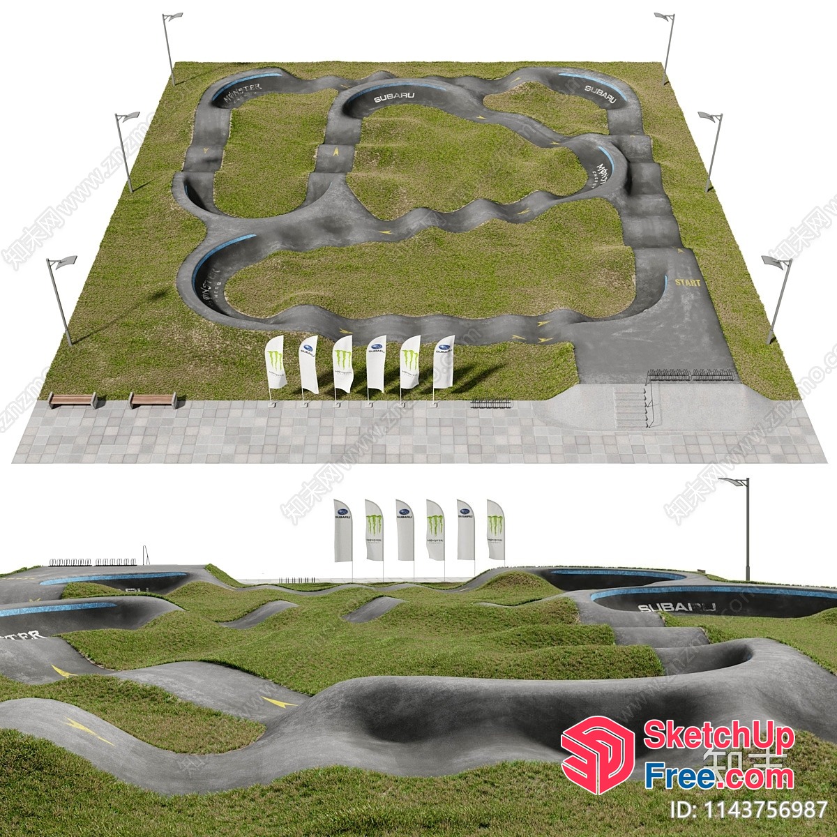 Outdoor Track And Field 3D SketchUp File