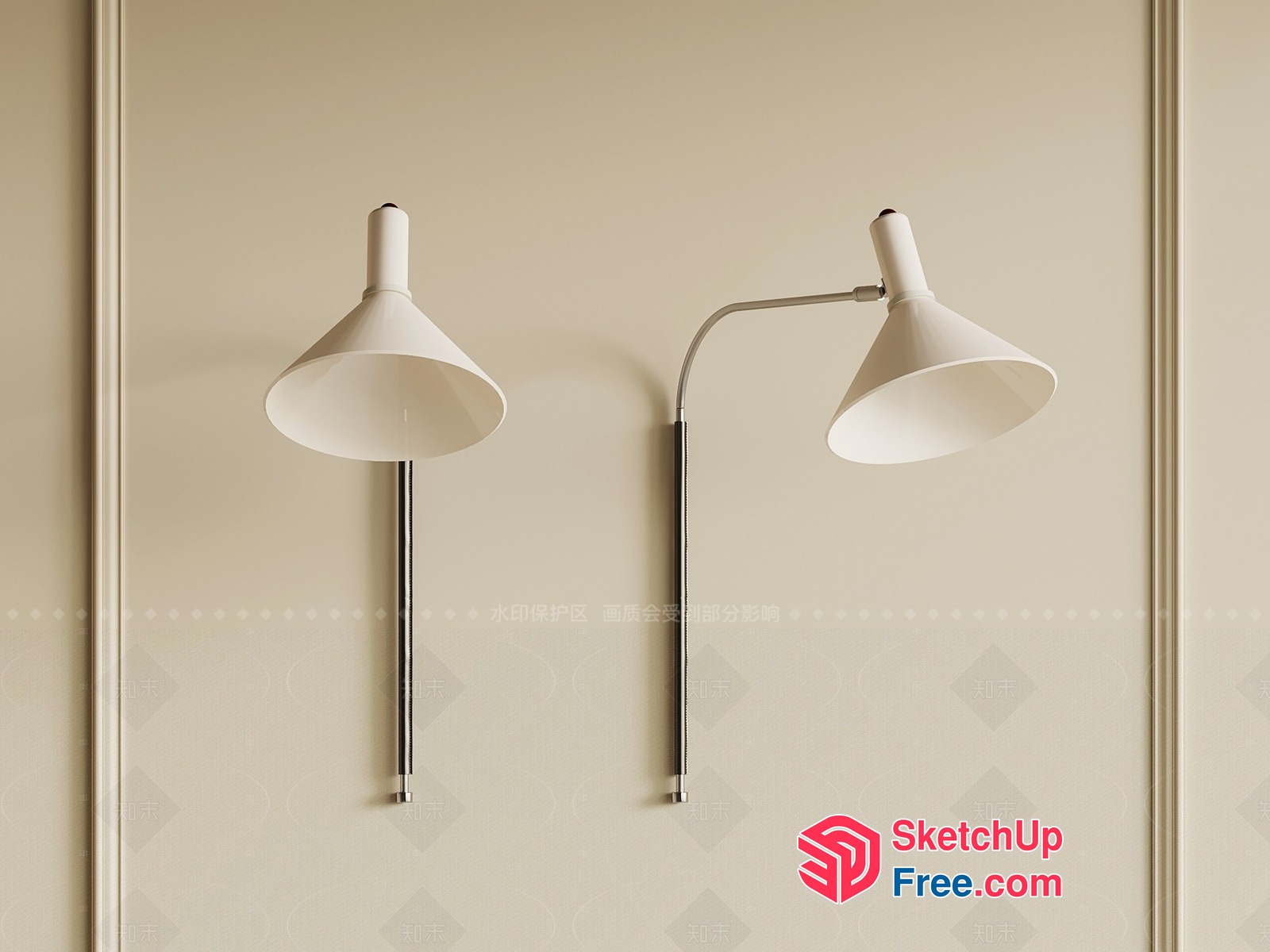 Modern White Adjustable Lamps For Contemporary Spaces 3D SketchUp File