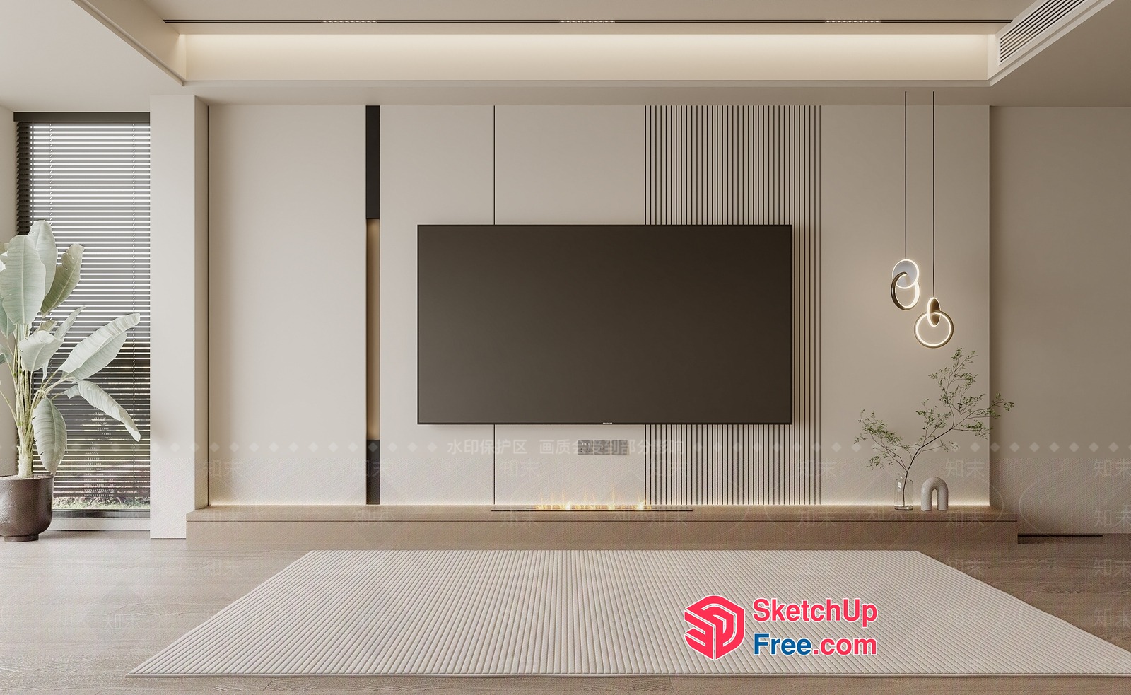 Modern Minimalist Living Room With Clean Lines And Neutral Colors 3D SketchUp File