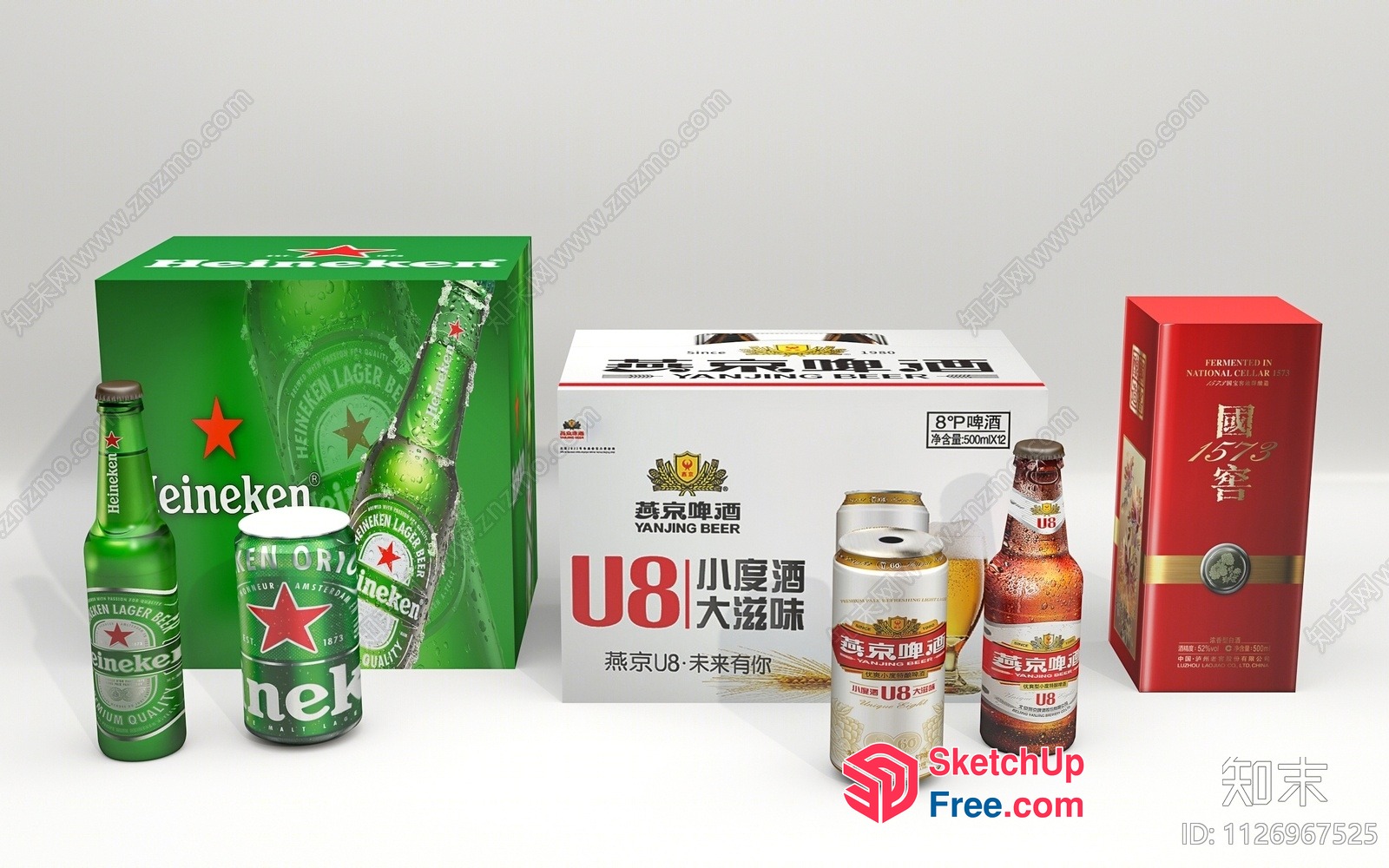 Chinese Beer And Whiskey Products 3D SketchUp File