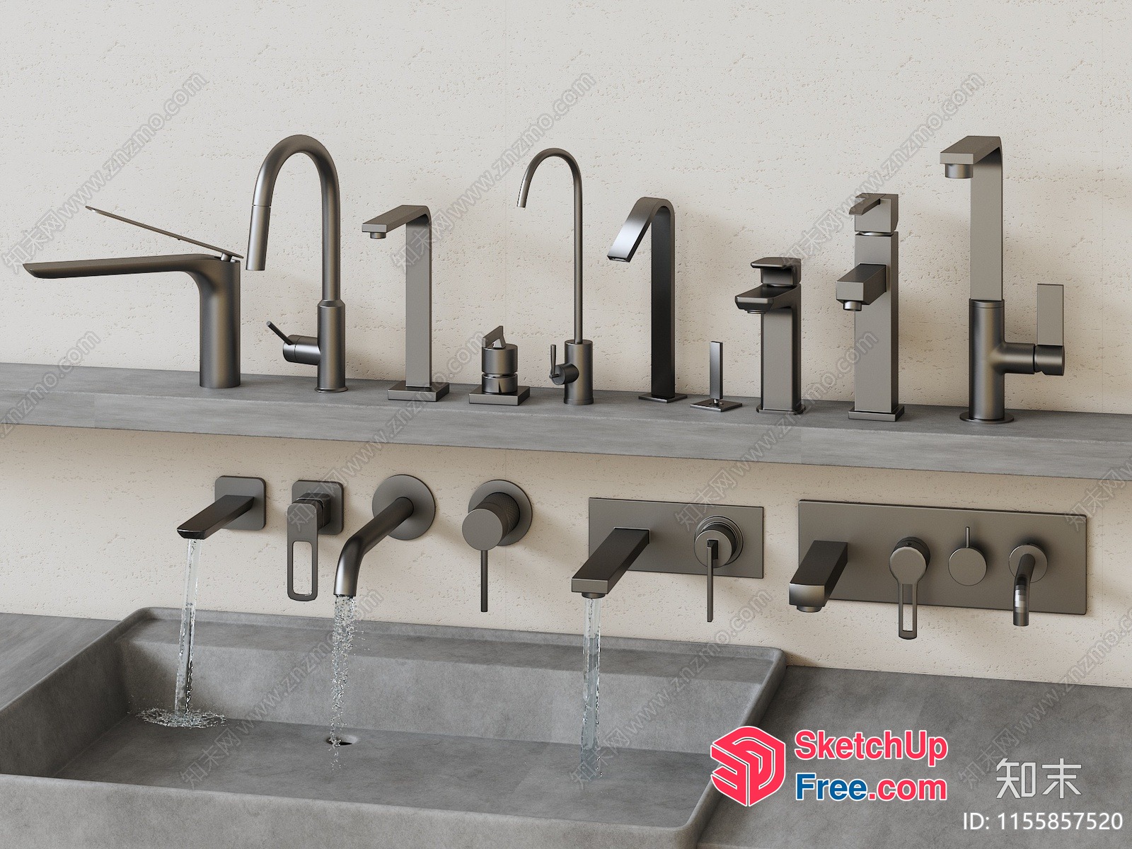 Modern Industrial Bathroom Fixtures 3D SketchUp File