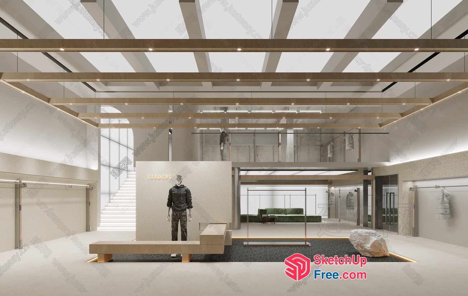Modern Minimalist Shopping Mall Interior 3D SketchUp File