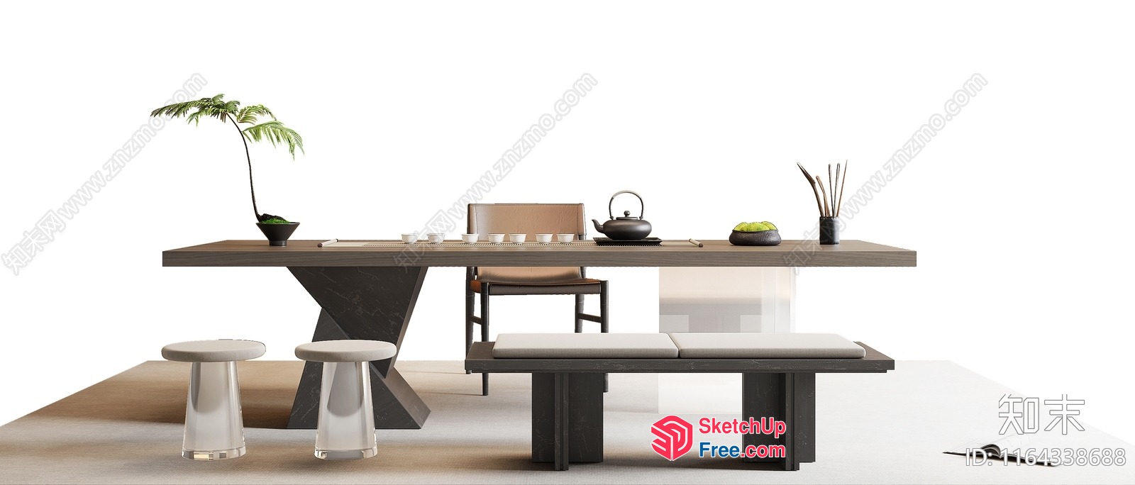 Modern Minimalist Japanese-Inspired Living Space 3D SketchUp File