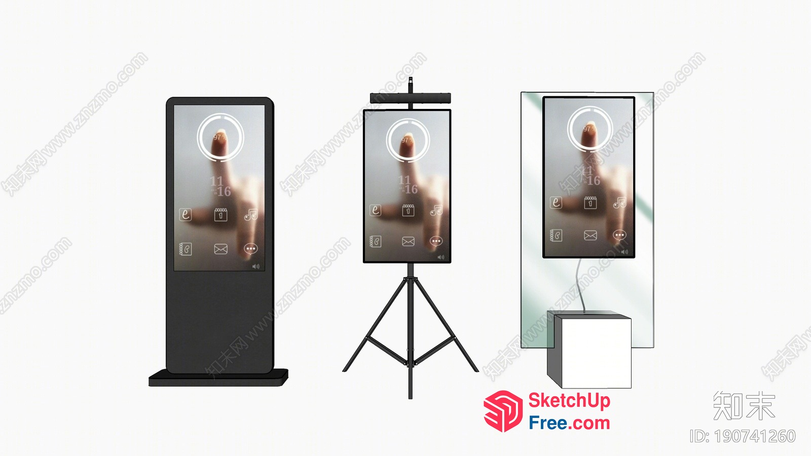 Digital Display Panels In A Minimalist Setting 3D SketchUp File