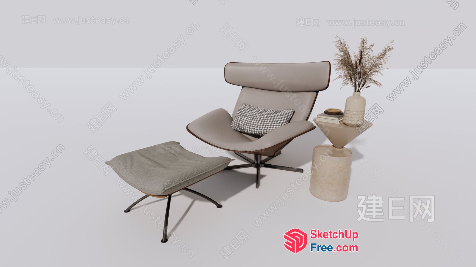 Minimalist Style Living Room Furniture Set 3D SketchUp File
