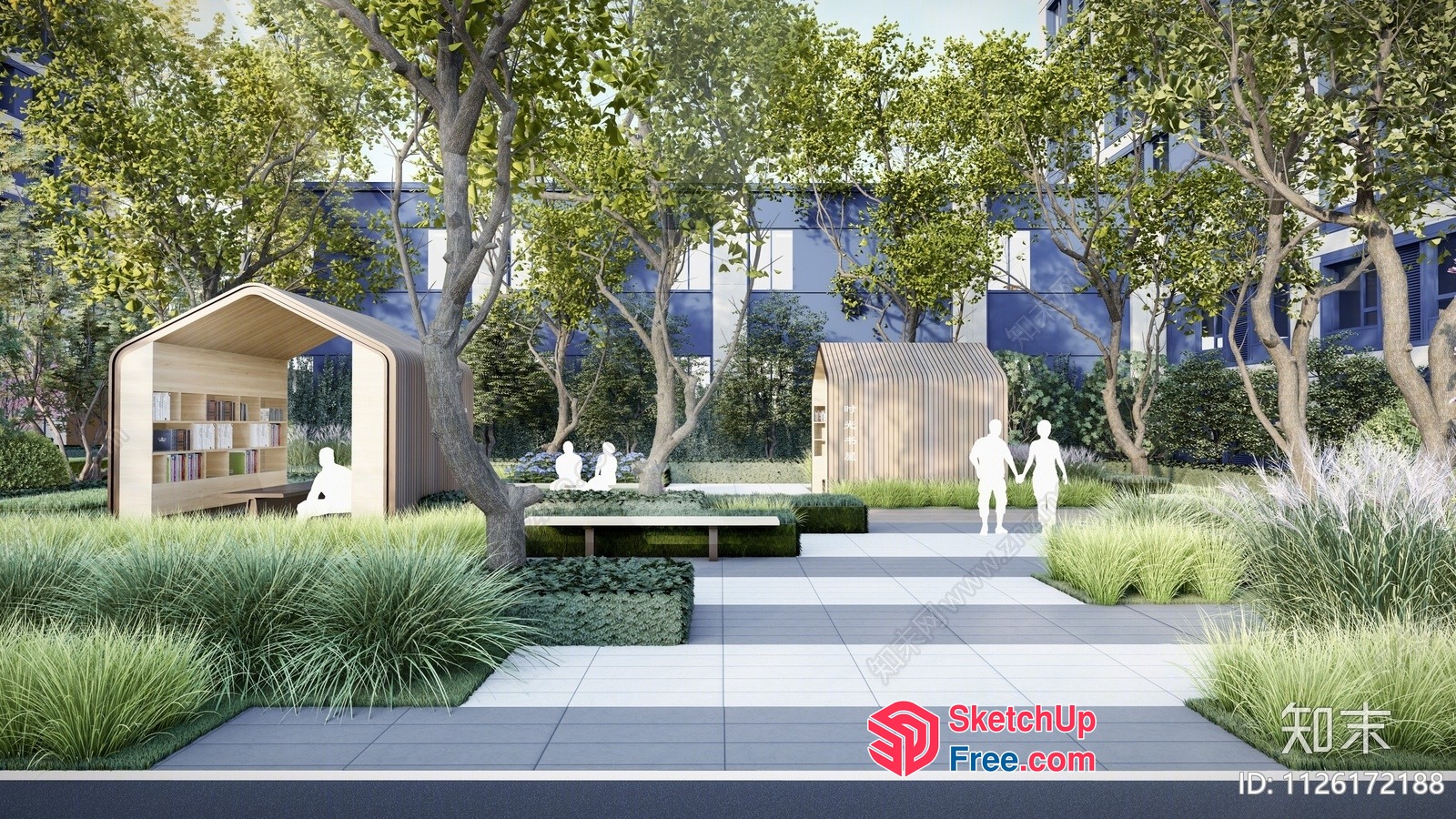 Serene Modern Courtyard 3D SketchUp File