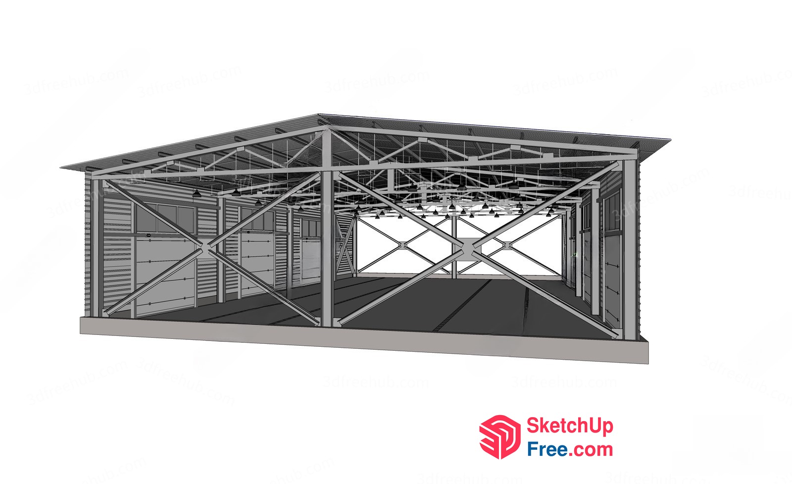 Industrial Style Garage Interior 3D SketchUp File