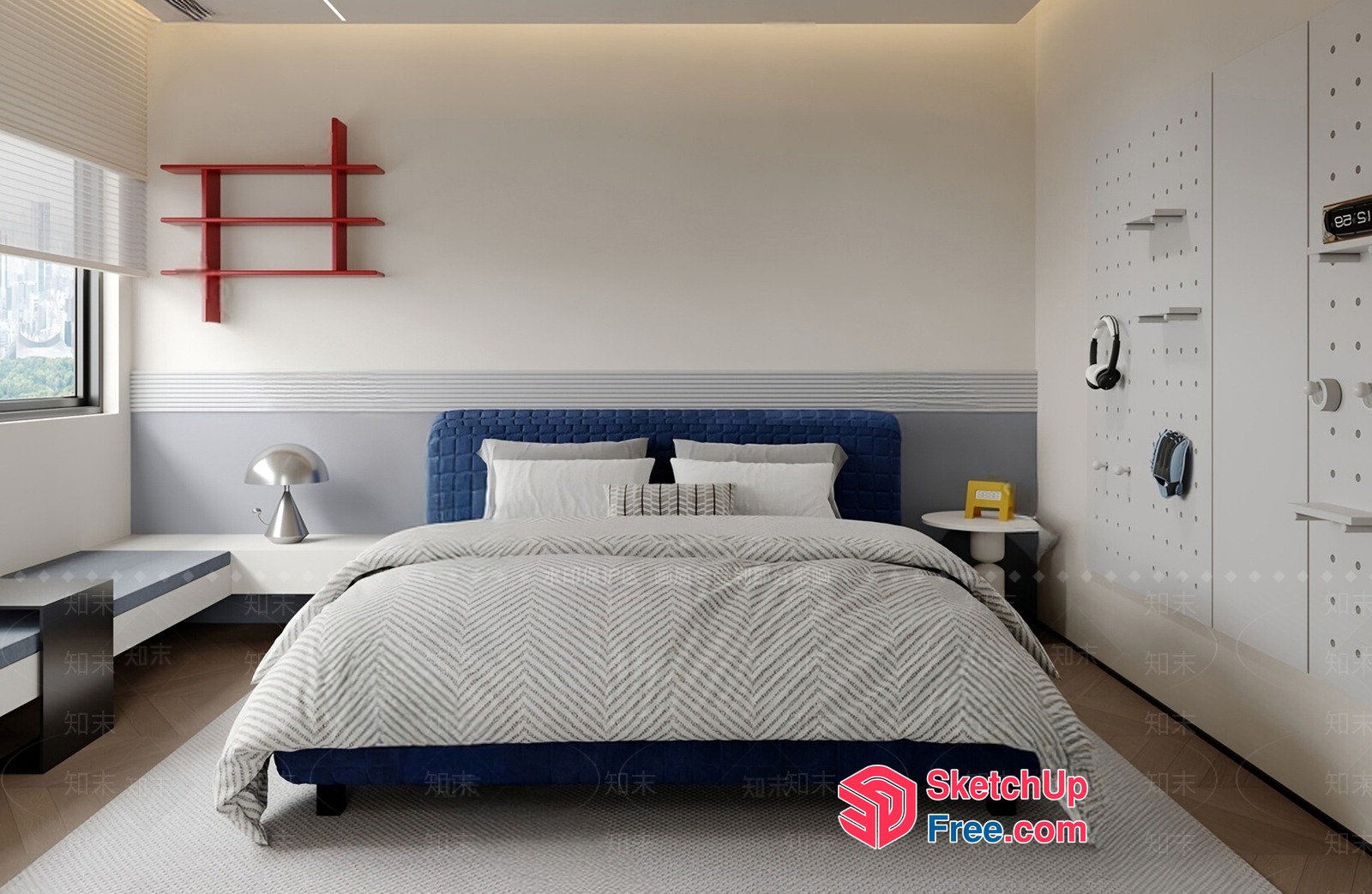 Modern Minimalist Bedroom Design 3D SketchUp File