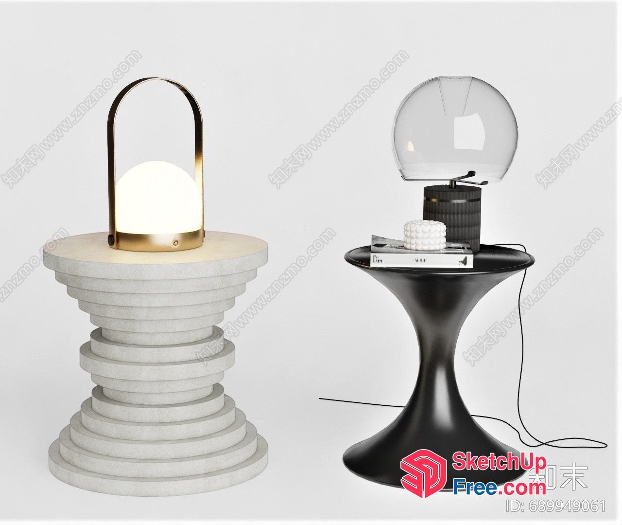 Modern Table Lamps With Glass And Metal Accents 3D SketchUp File