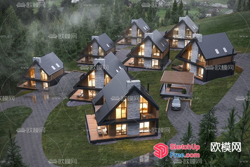 Luxurious Modern Villa Collection 3D SketchUp File