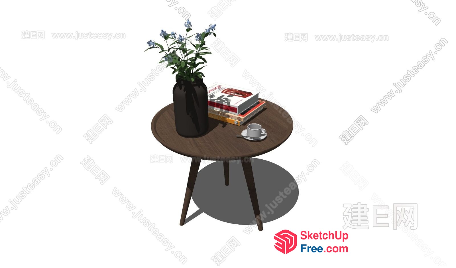 Coffee Table With A Book And A Cup 3D SketchUp File