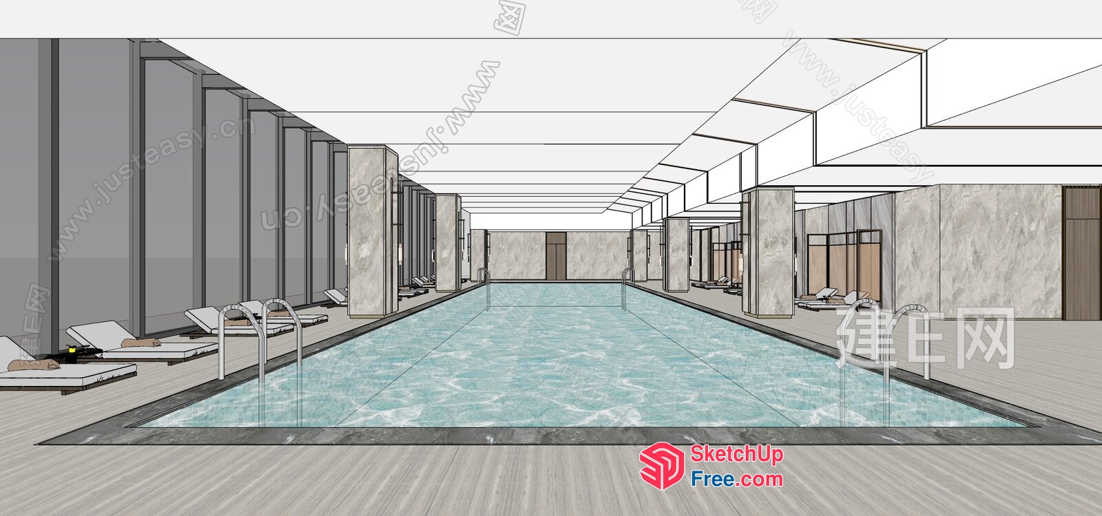 Contemporary Poolside Oasis With Minimalist Decor 3D SketchUp File