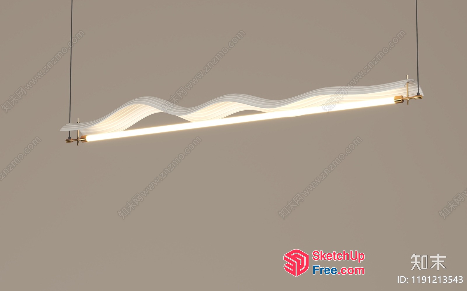 Modern Glass And Metal Light Fixture 3D SketchUp File