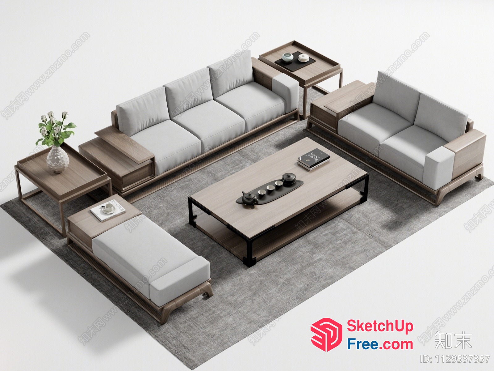 Modern Minimalist Living Room Set 3D SketchUp File