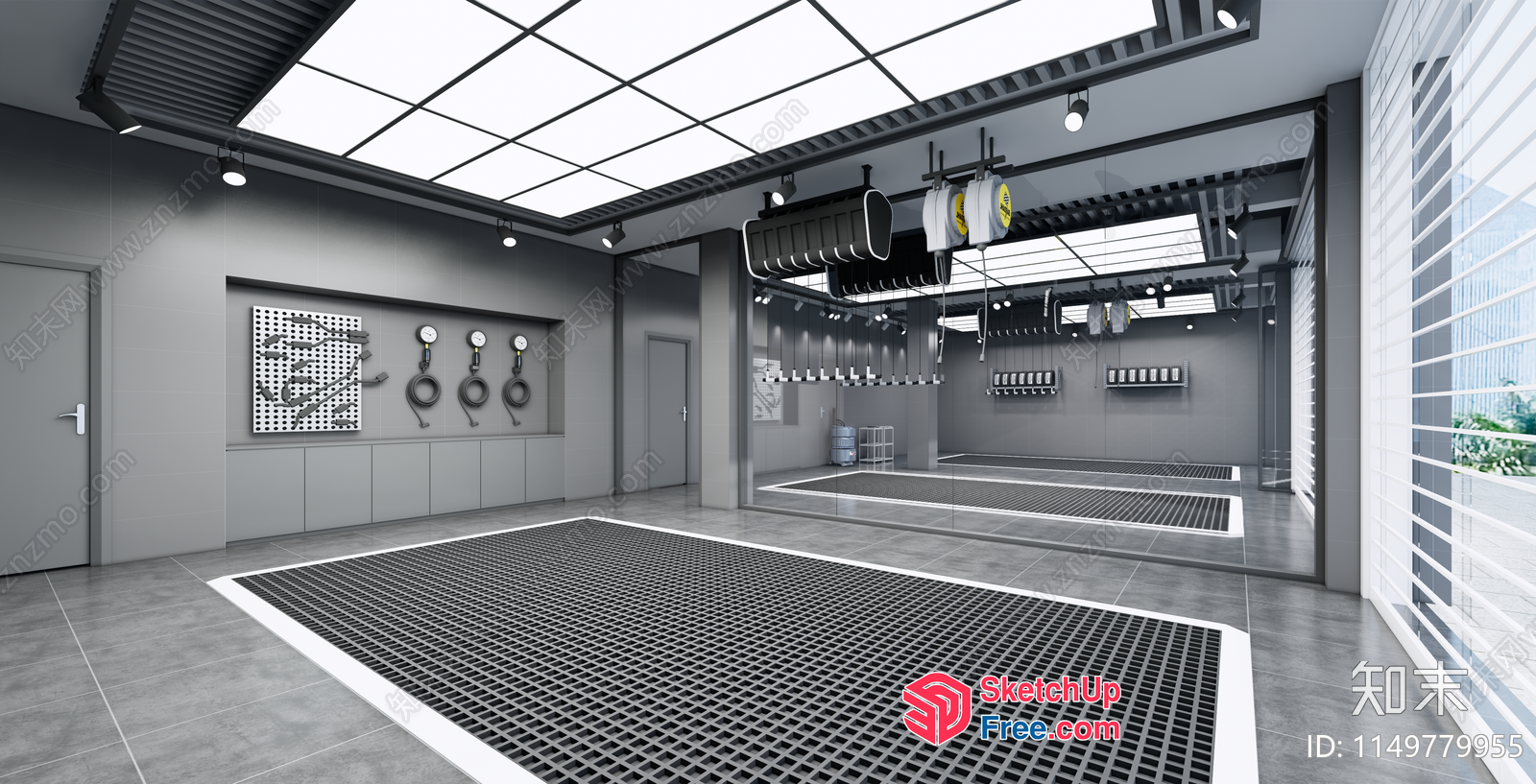 Modern Industrial Garage Interior 3D SketchUp File