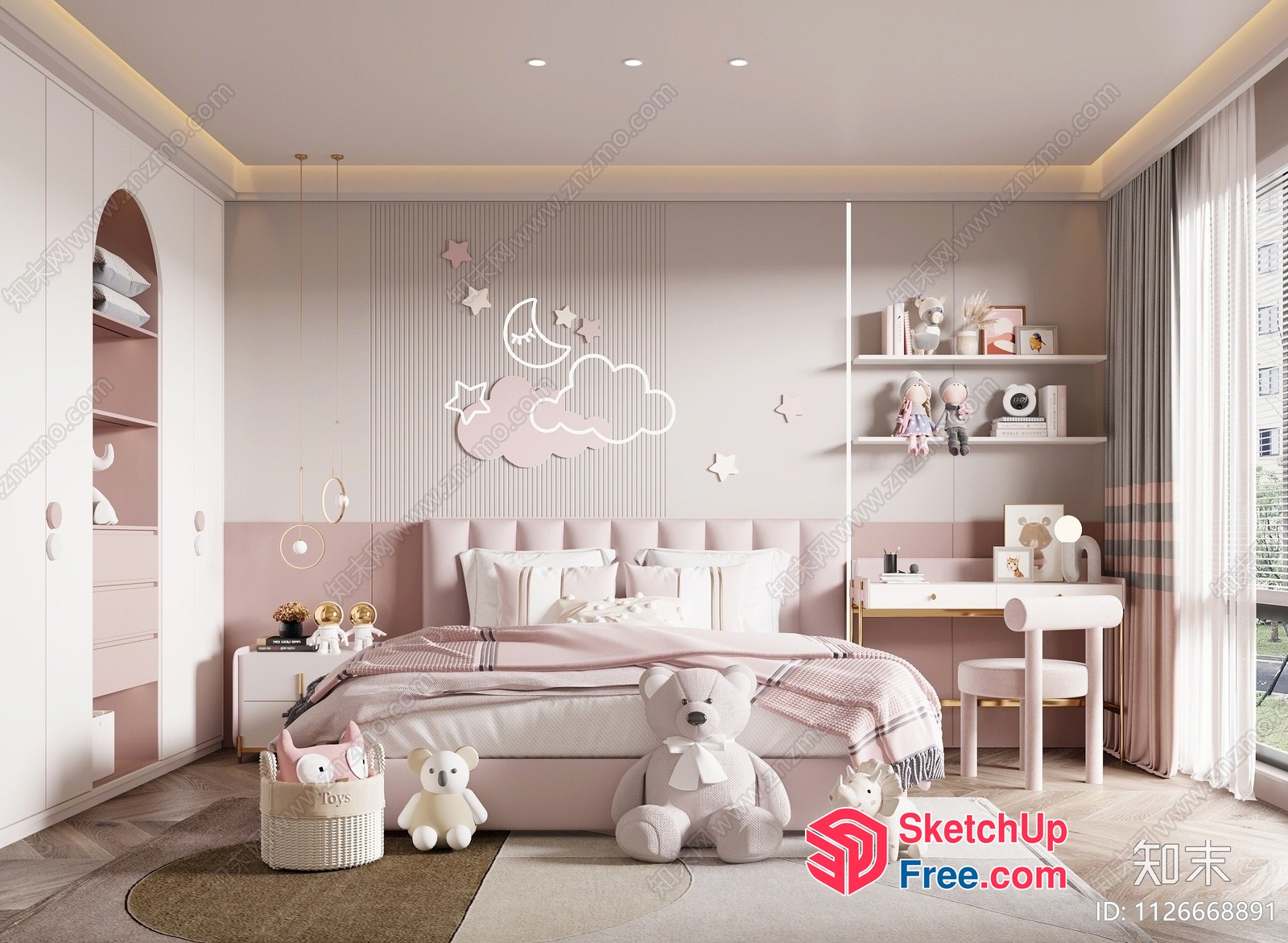 Elegant And Cozy Children'S Bedroom 3D SketchUp File
