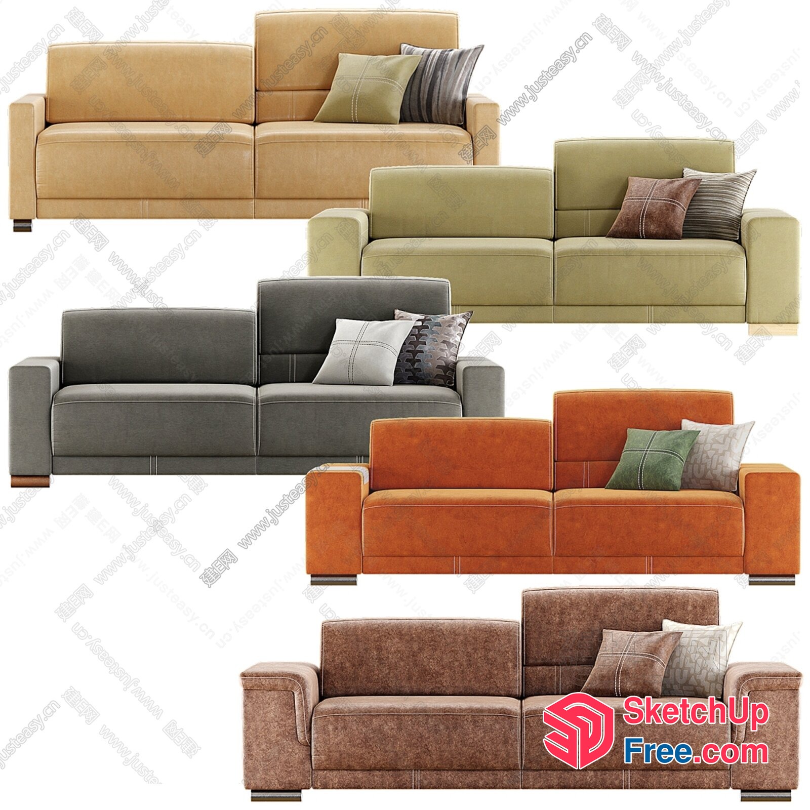 Modern Sofa Designs In Various Colors 3D SketchUp File