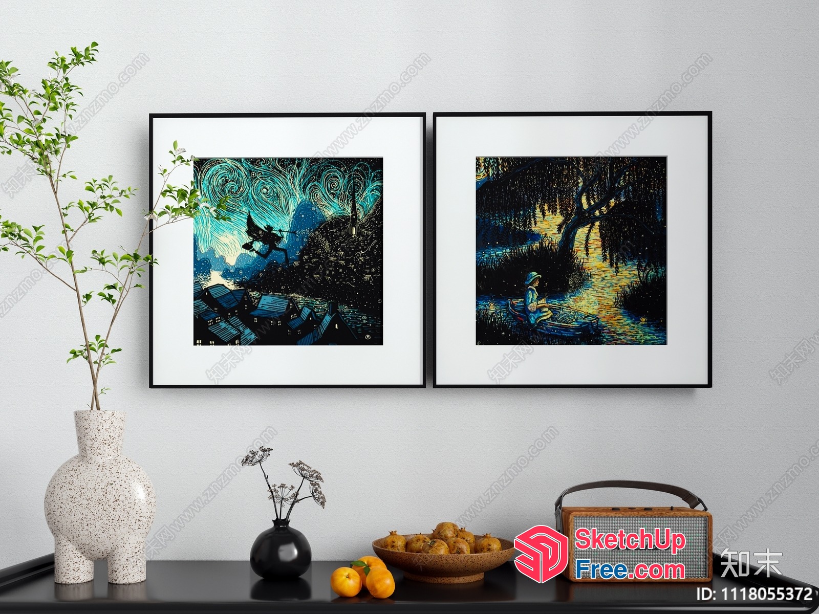 Vibrant Wall Art And Decor 3D SketchUp File