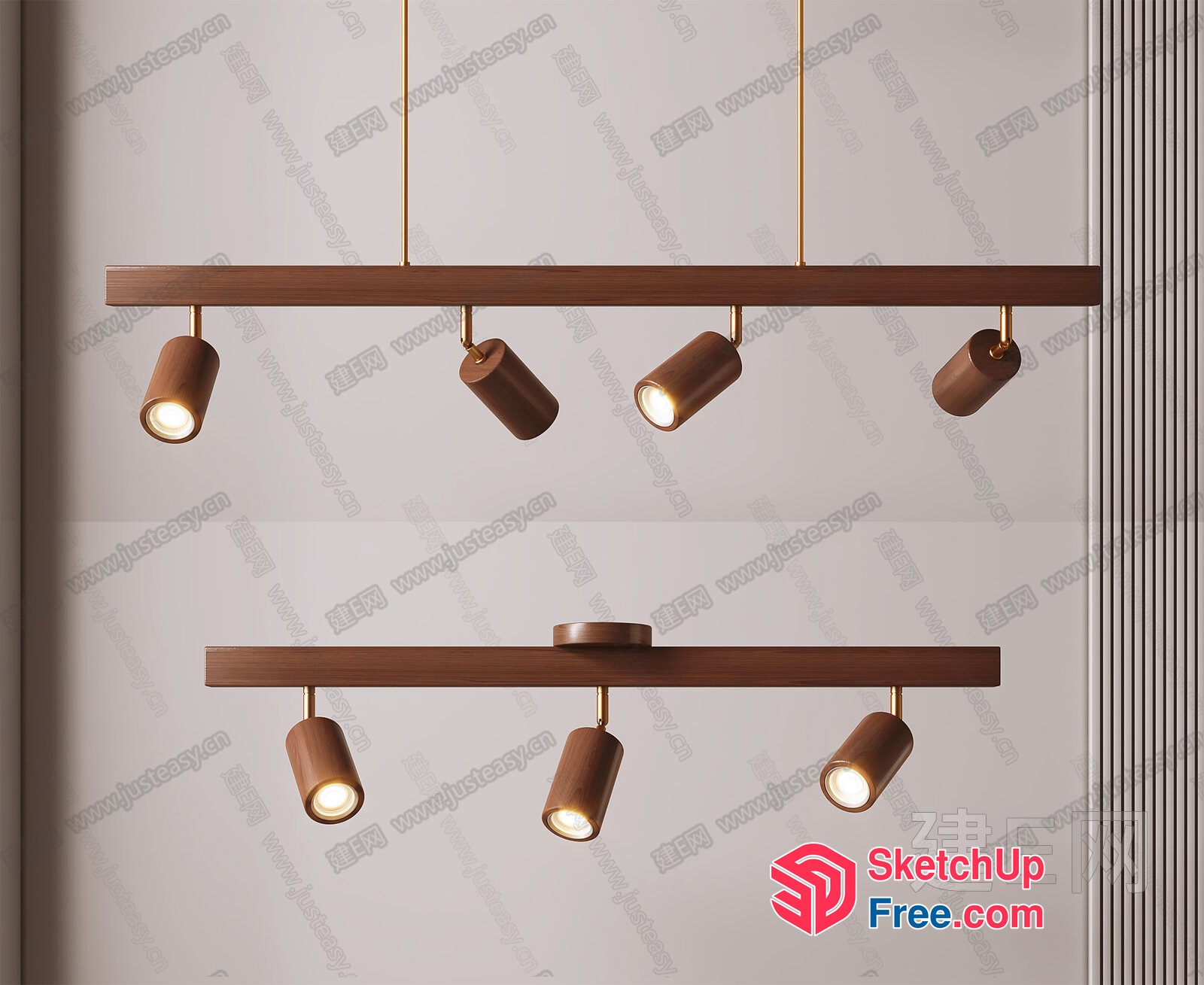Modern Track Lighting Fixture 3D SketchUp File