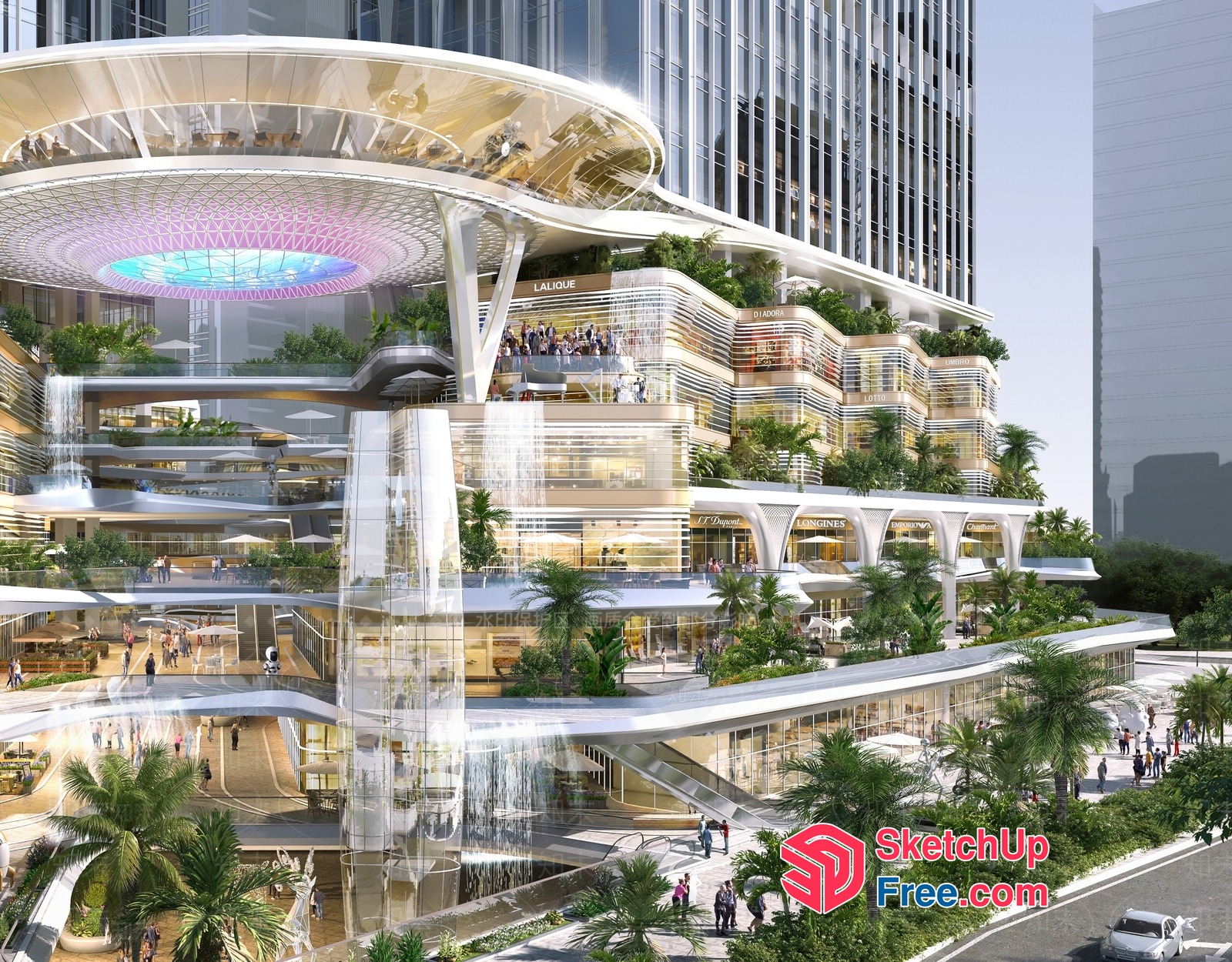 Futuristic Commercial Street Cladding 3D SketchUp File
