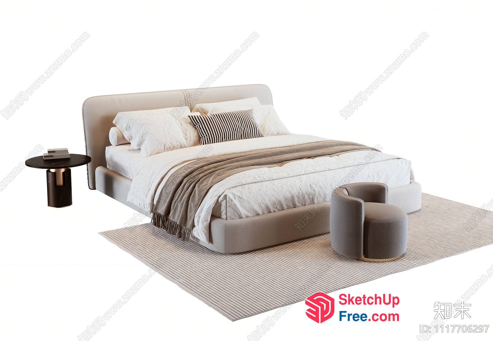 Minimalist European Style Bedroom Furniture 3D SketchUp File