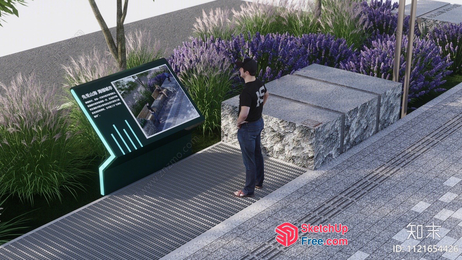 Modern Exterior Design With Glass Curtain Wall And Stairs 3D SketchUp File