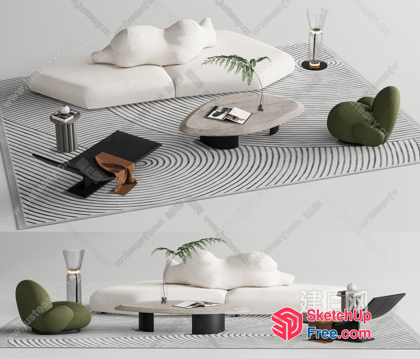 Modern Minimalist Living Room Interior Design 3D SketchUp File