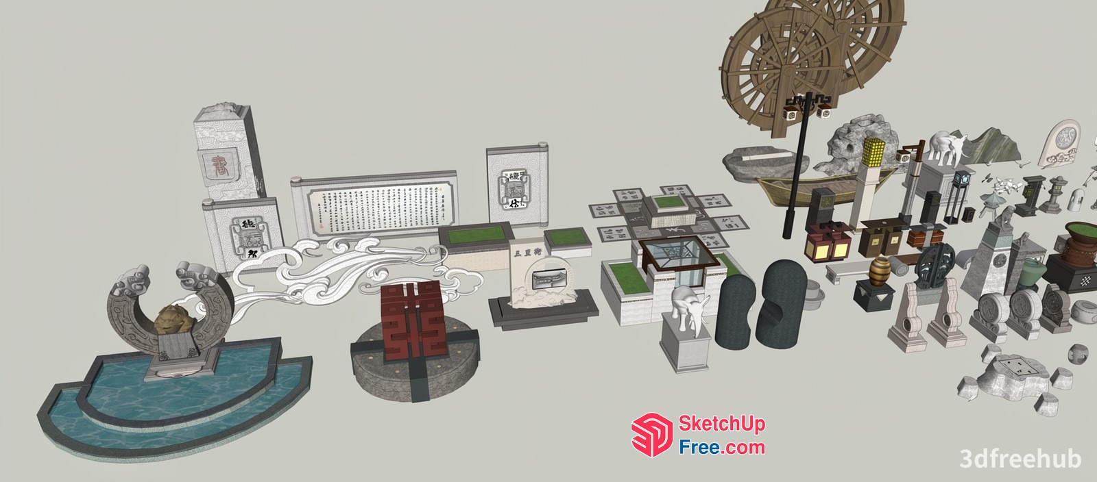Asian-Inspired Decorative Objects 3D SketchUp File