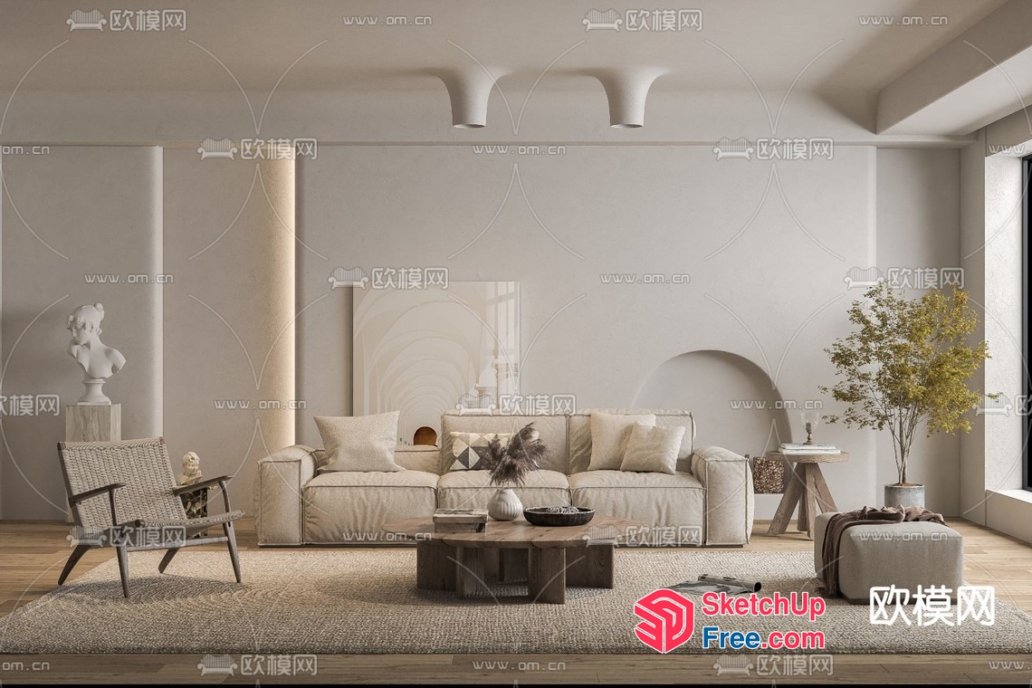 Elegant And Modern Living Room Design 3D SketchUp File
