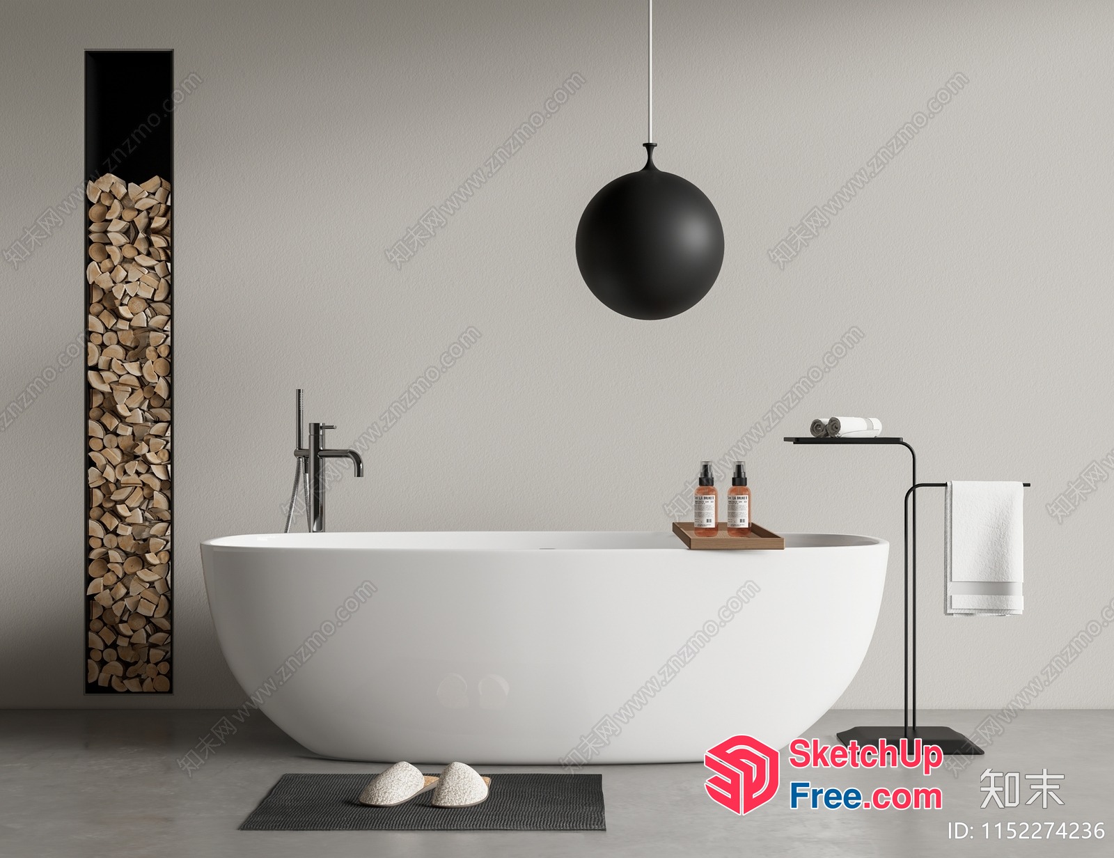 Modern Bathroom Interior With Minimalist Decor 3D SketchUp File