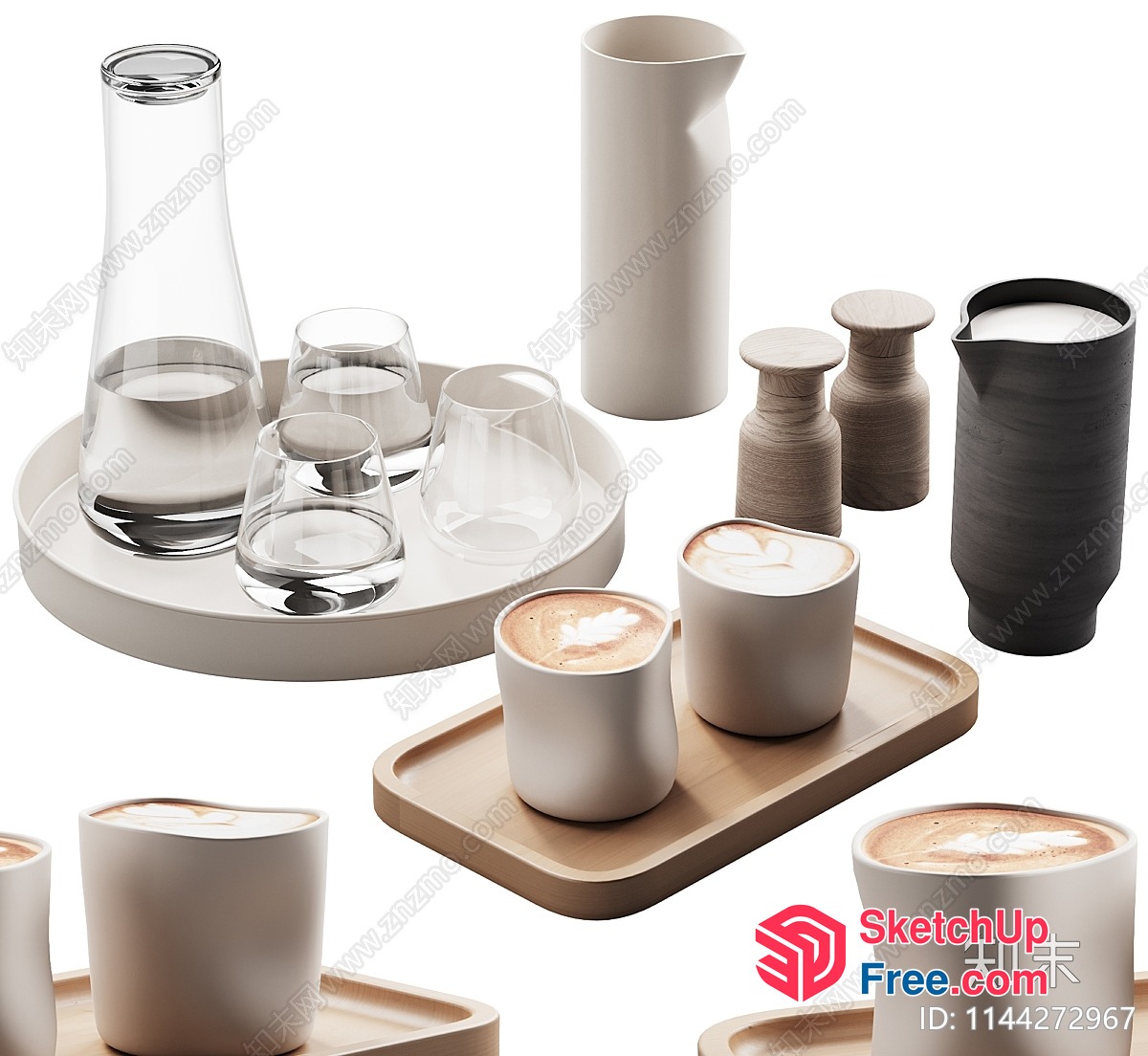 Simple And Elegant Coffee Tableware Collection 3D SketchUp File