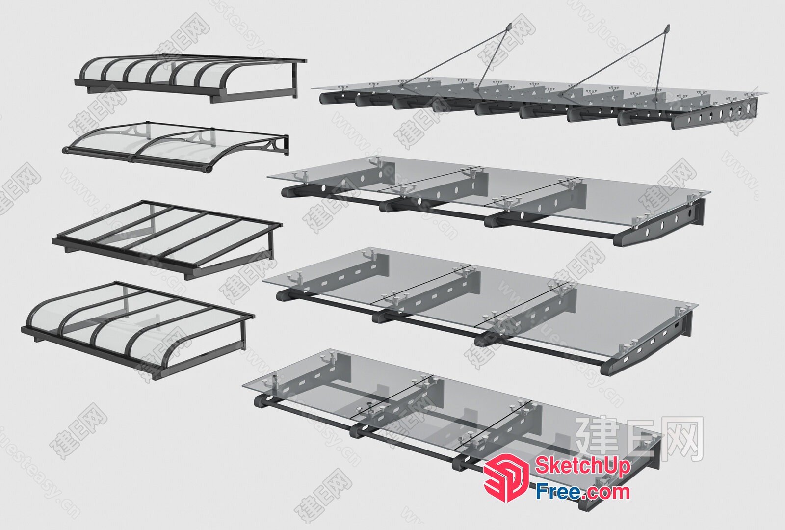 Glass-Top Furniture And Decor Collection 3D SketchUp File