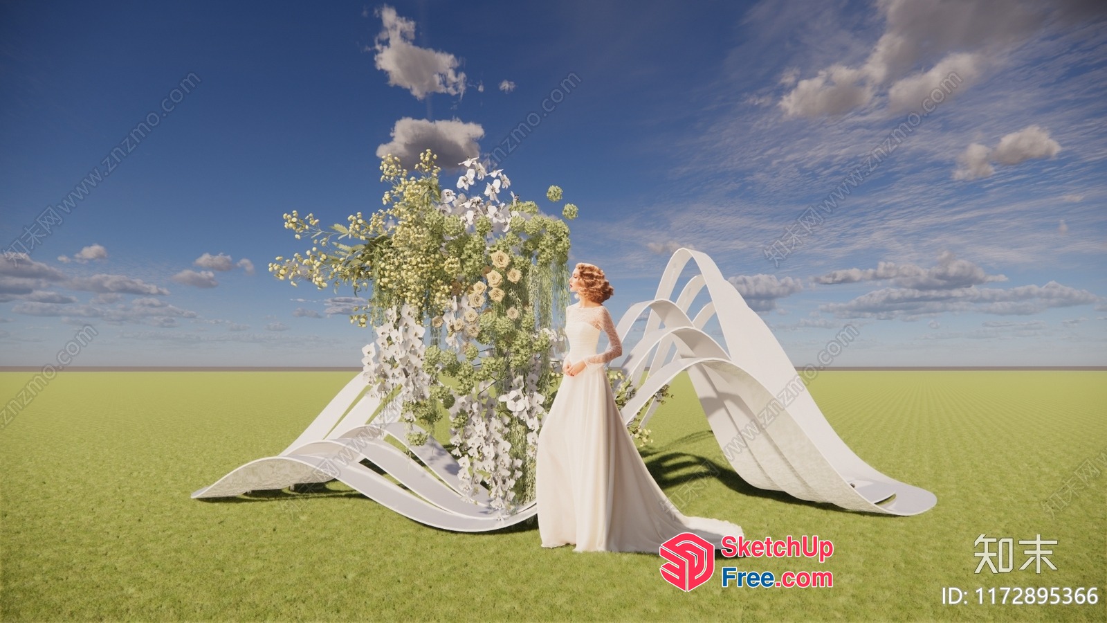 Serene Outdoor Wedding Scene 3D SketchUp File