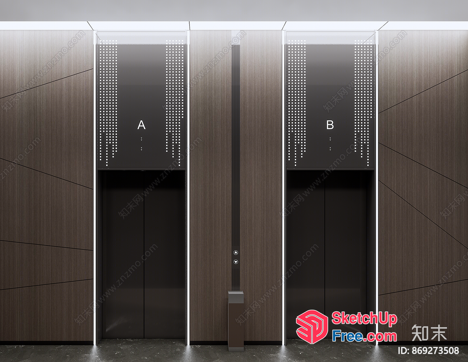 Modern Elevator Doors With Distinctive Design Elements 3D SketchUp File