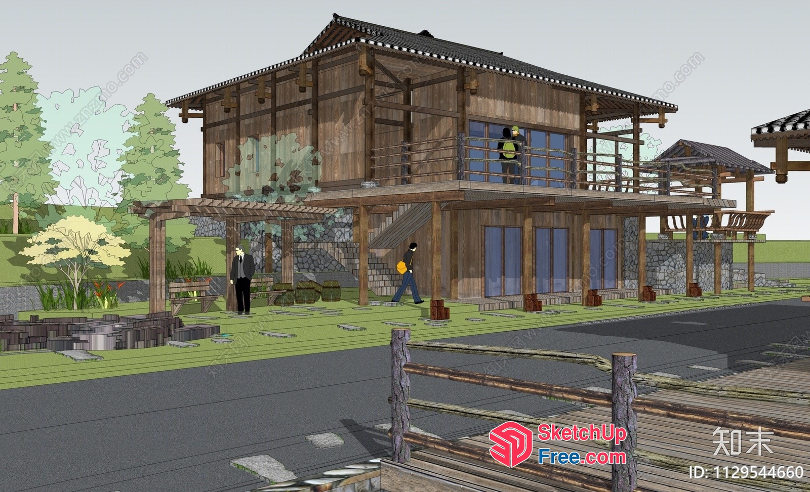 Traditional Japanese Homestay Exterior 3D SketchUp File