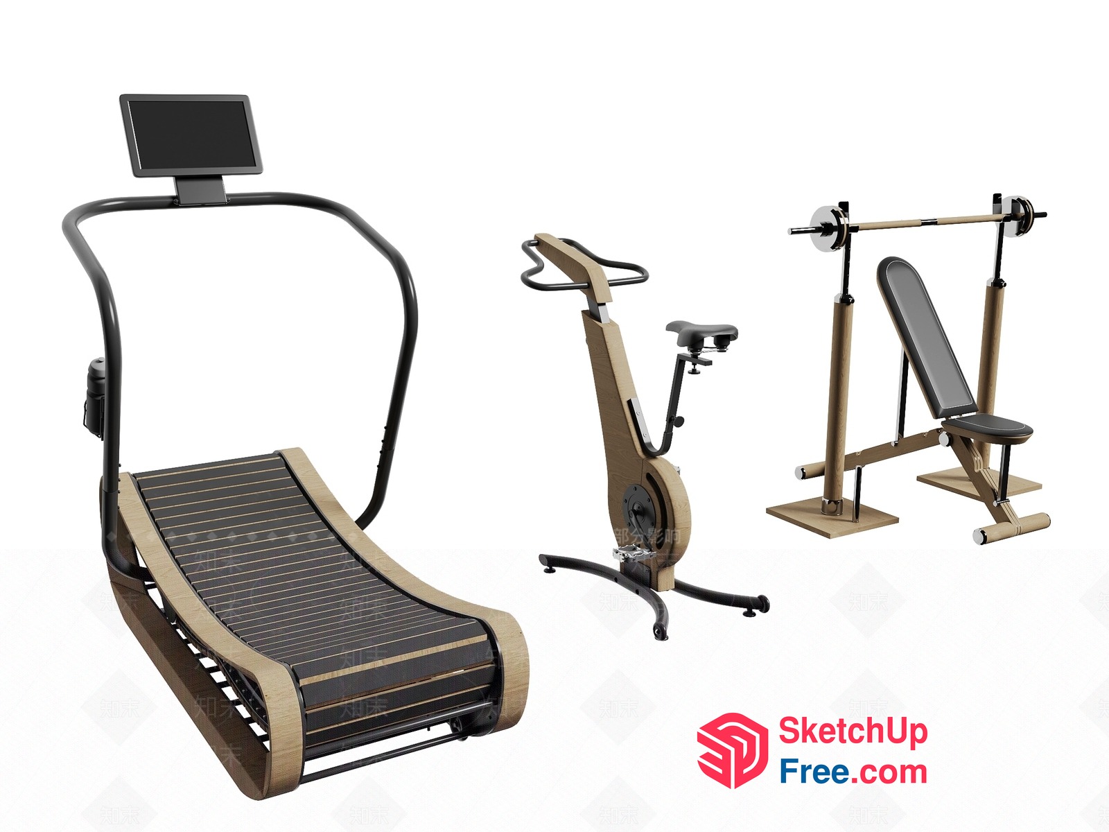 Modern Exercise Equipment Collection 3D SketchUp File