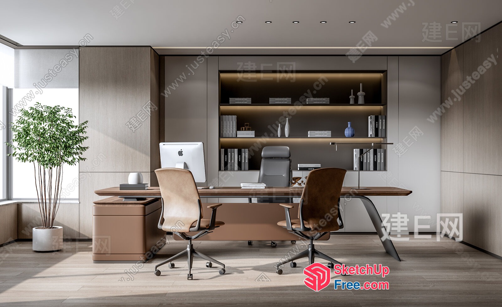Modern Office Space With Natural Light And Minimalist Decor 3D SketchUp File
