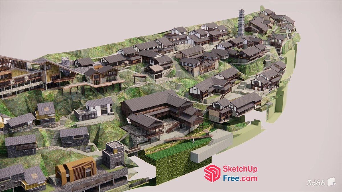 Japanese Style Homestay Exterior 3D SketchUp File