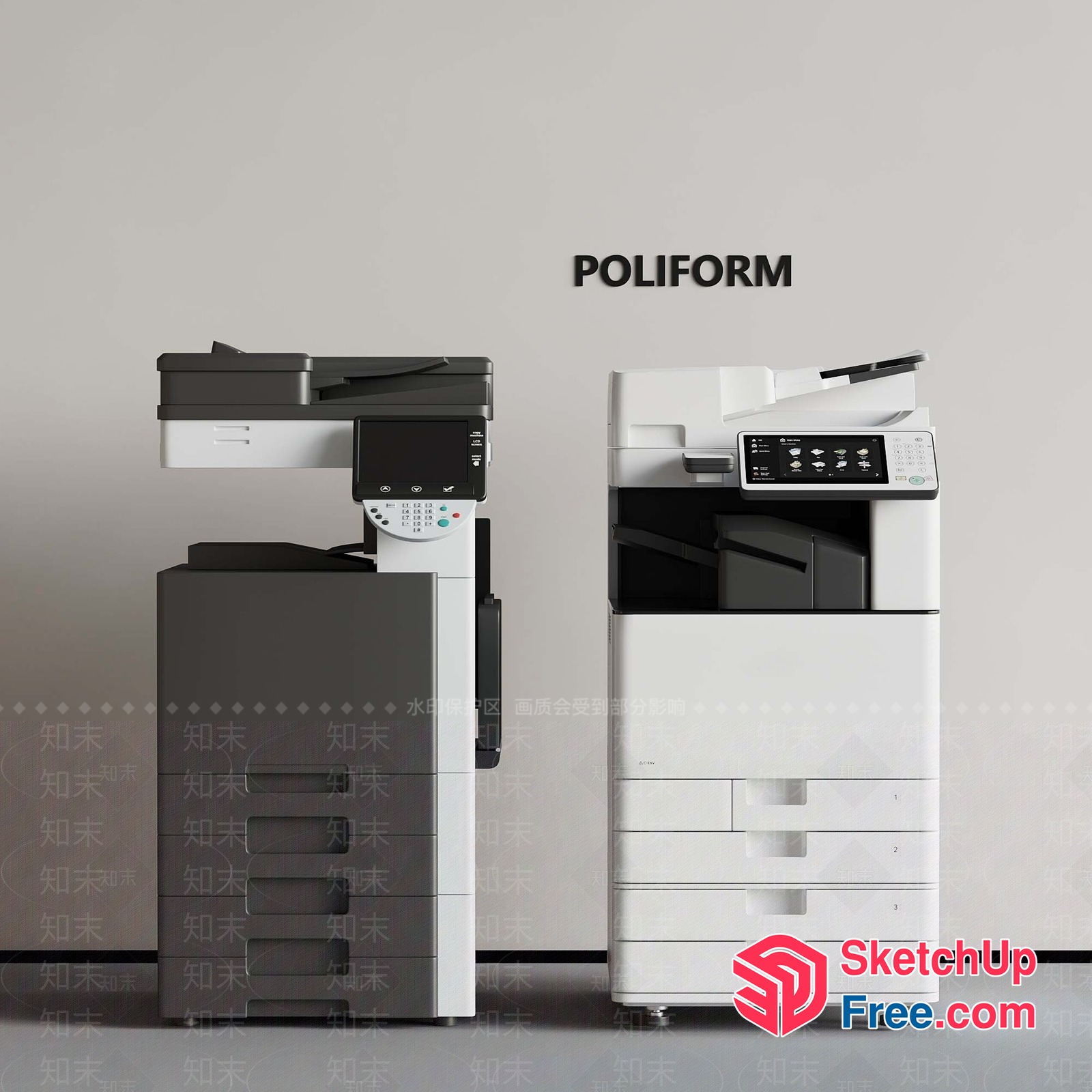 Office Furniture Arrangement 3D SketchUp File