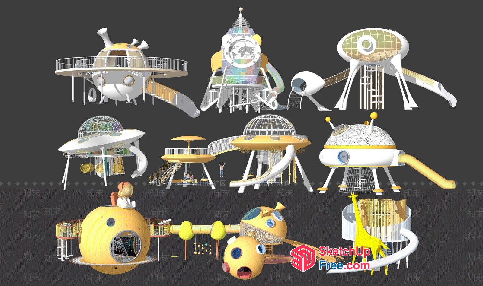 Futuristic Space-Themed Play Area For Children 3D SketchUp File