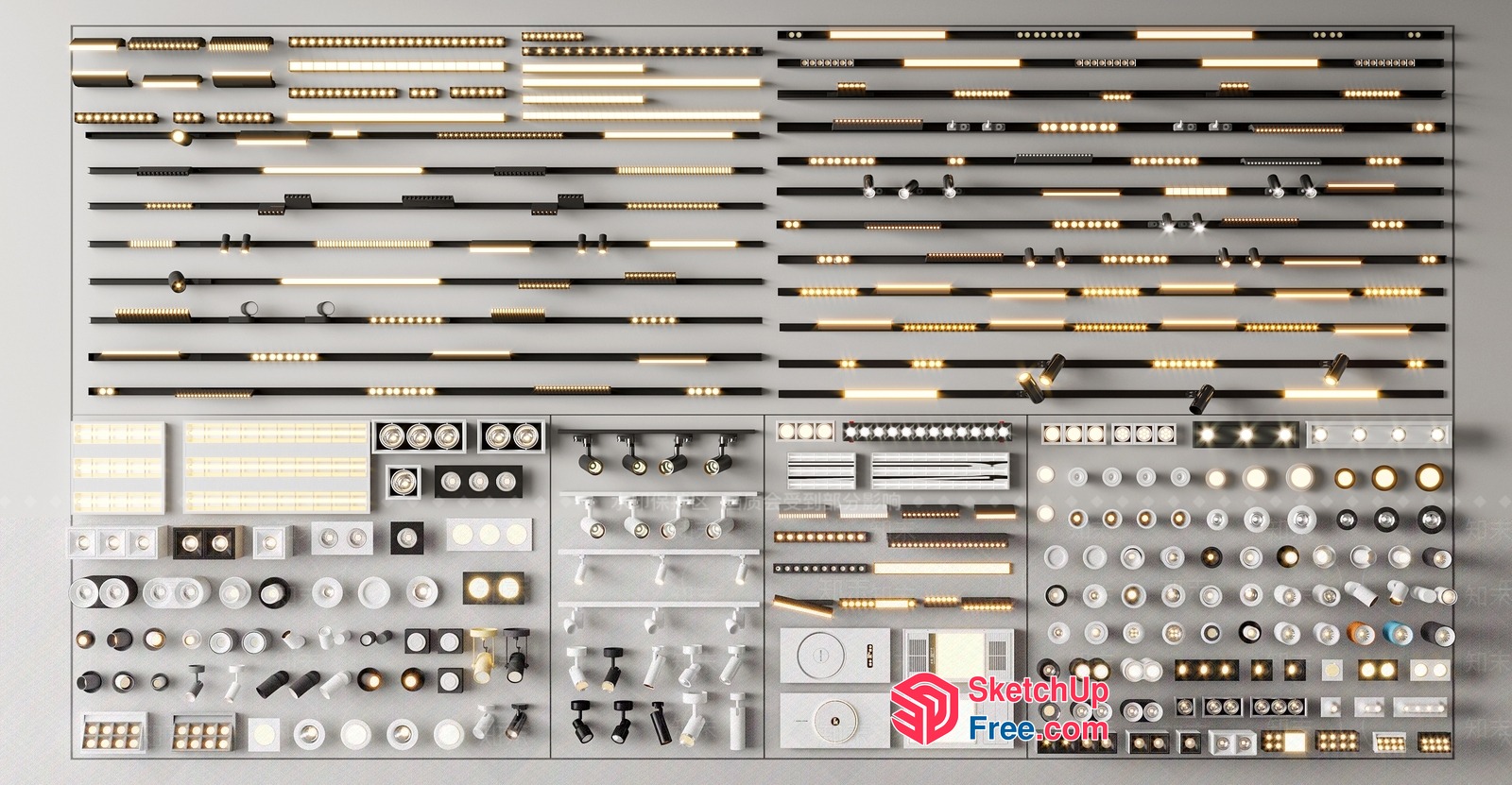 Architectural Lighting Fixture Collection 3D SketchUp File