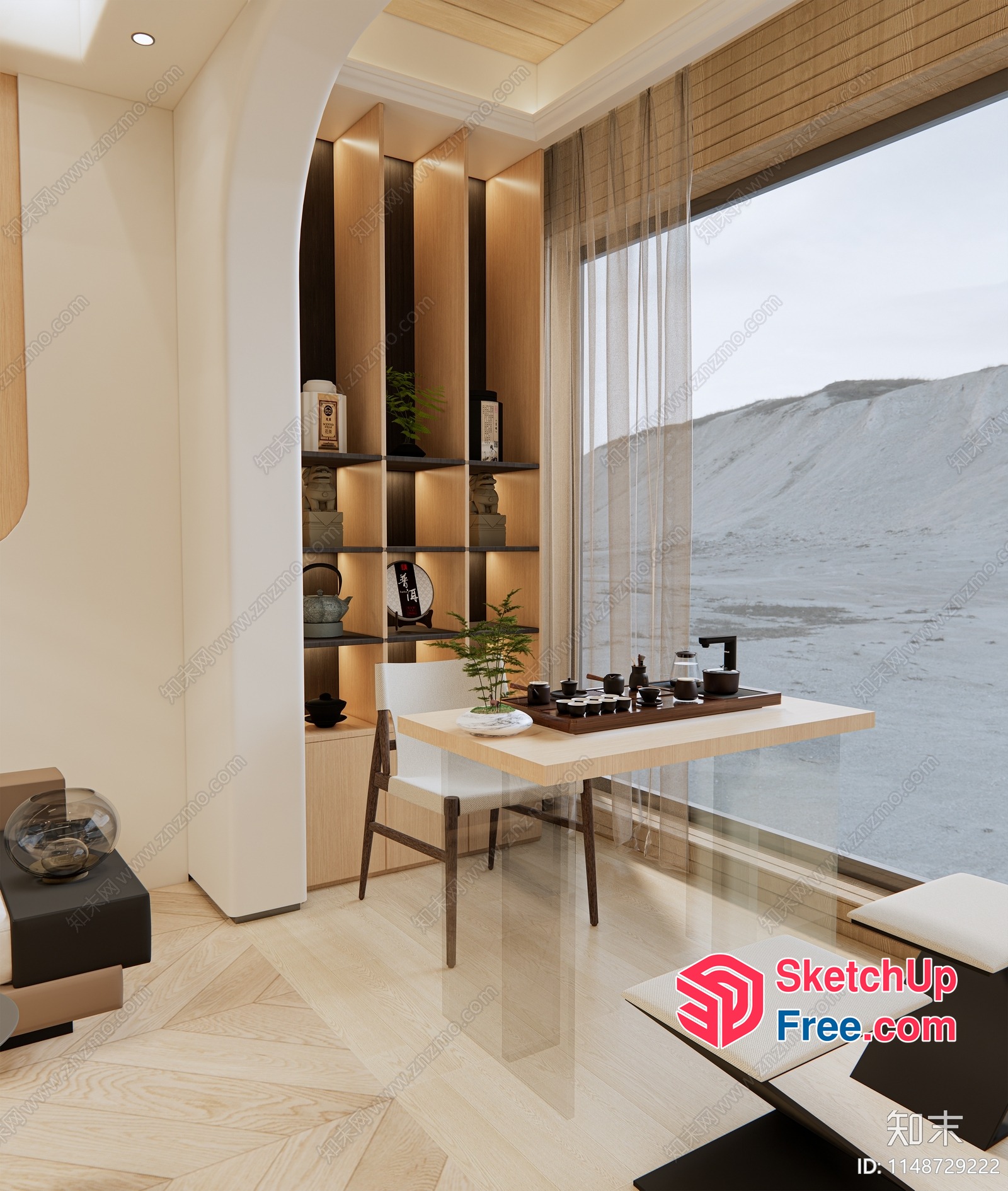 Modern Minimalist Japanese-Inspired Interior 3D SketchUp File