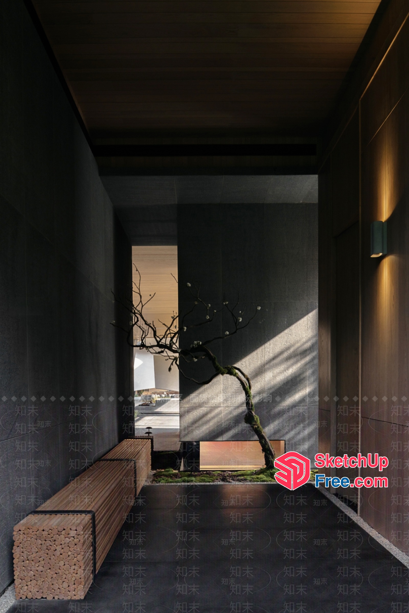 Minimalist Japanese Style Interior With Wabi-Sabi Aesthetic 3D SketchUp File