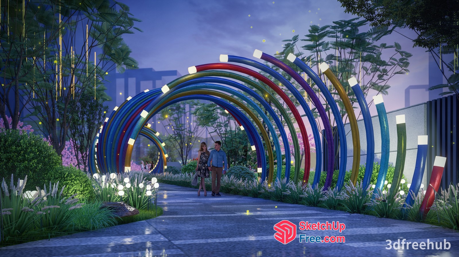 Colorful Rainbow Archway Entrance 3D SketchUp File