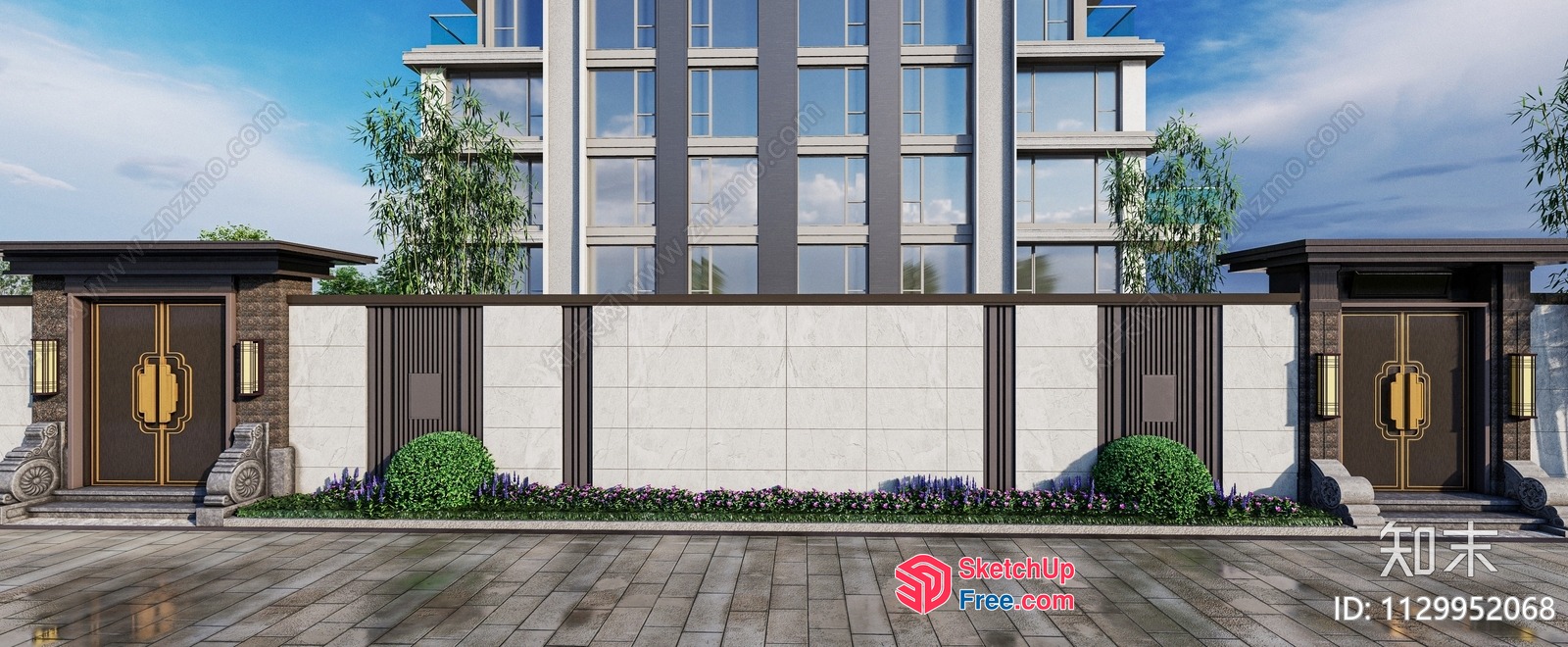 Elegant Modern Exterior Villa 3D SketchUp File