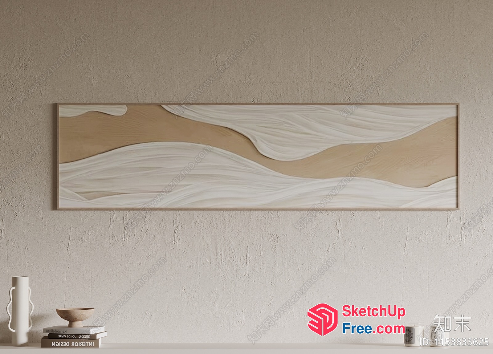 Minimalist Japanese-Style Abstract Artwork 3D SketchUp File